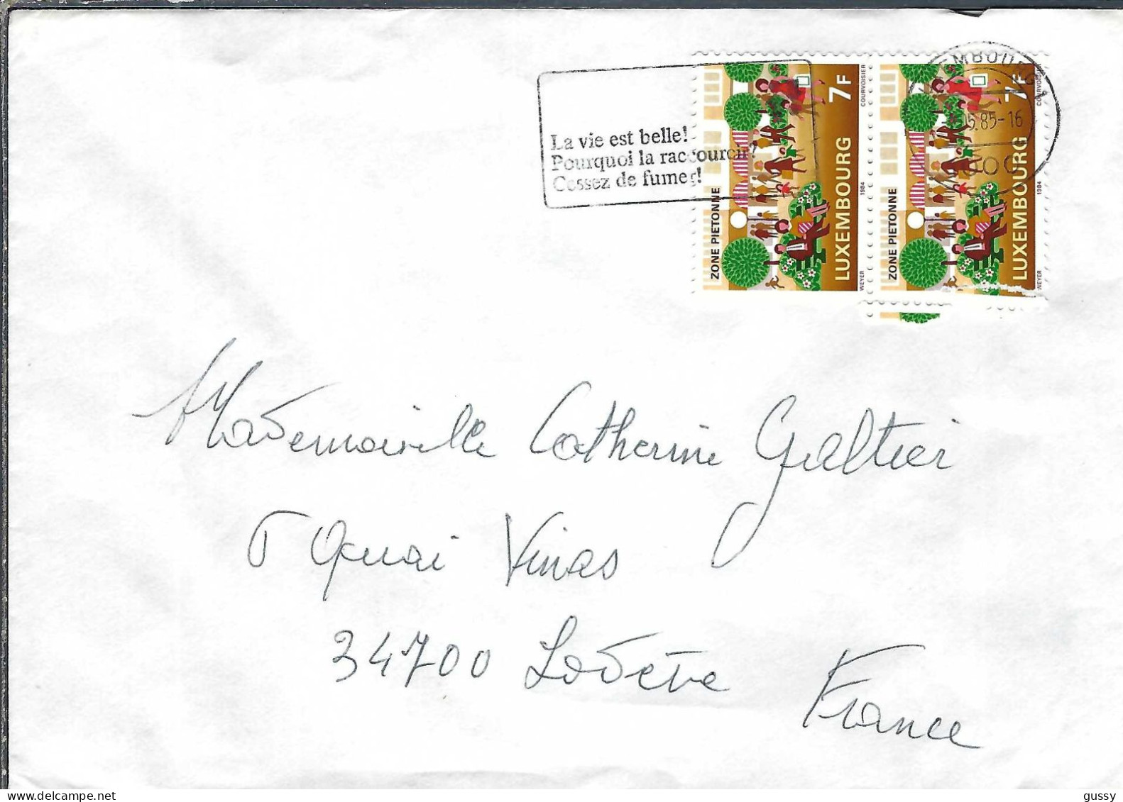 LUXEMBOURG 1984: LSC Pour Lodève (France) - Storia Postale