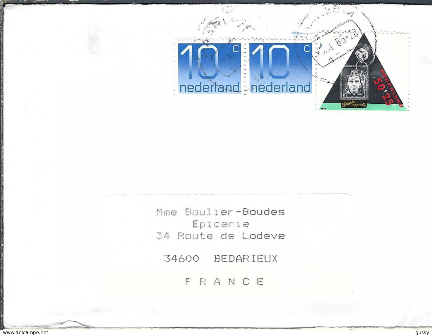 PAYS BAS 1985: LSC De Haarlem Pour Bédarieux (France) - Briefe U. Dokumente