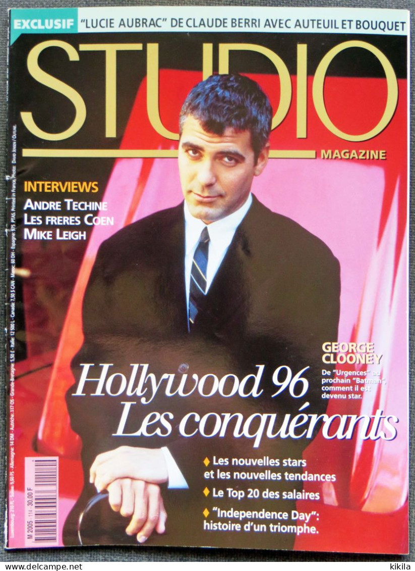Revue STUDIO N° 114 Septembre 1996 "Lucie Aubrac" De Claude Berri Avec Daniel Auteuil, Carole Bouquet - Georges Clooney* - Cinema