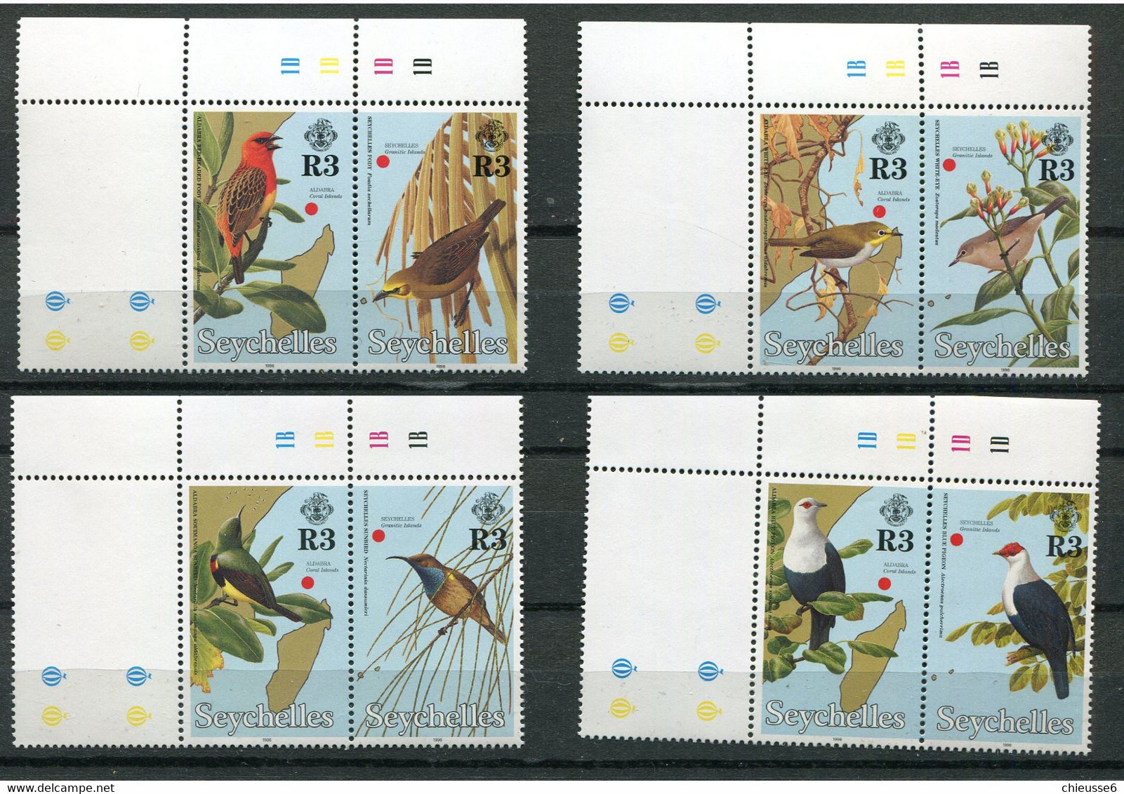 Seychelles- ** N° 812 à 819 - Oiseaux - Seychellen (1976-...)