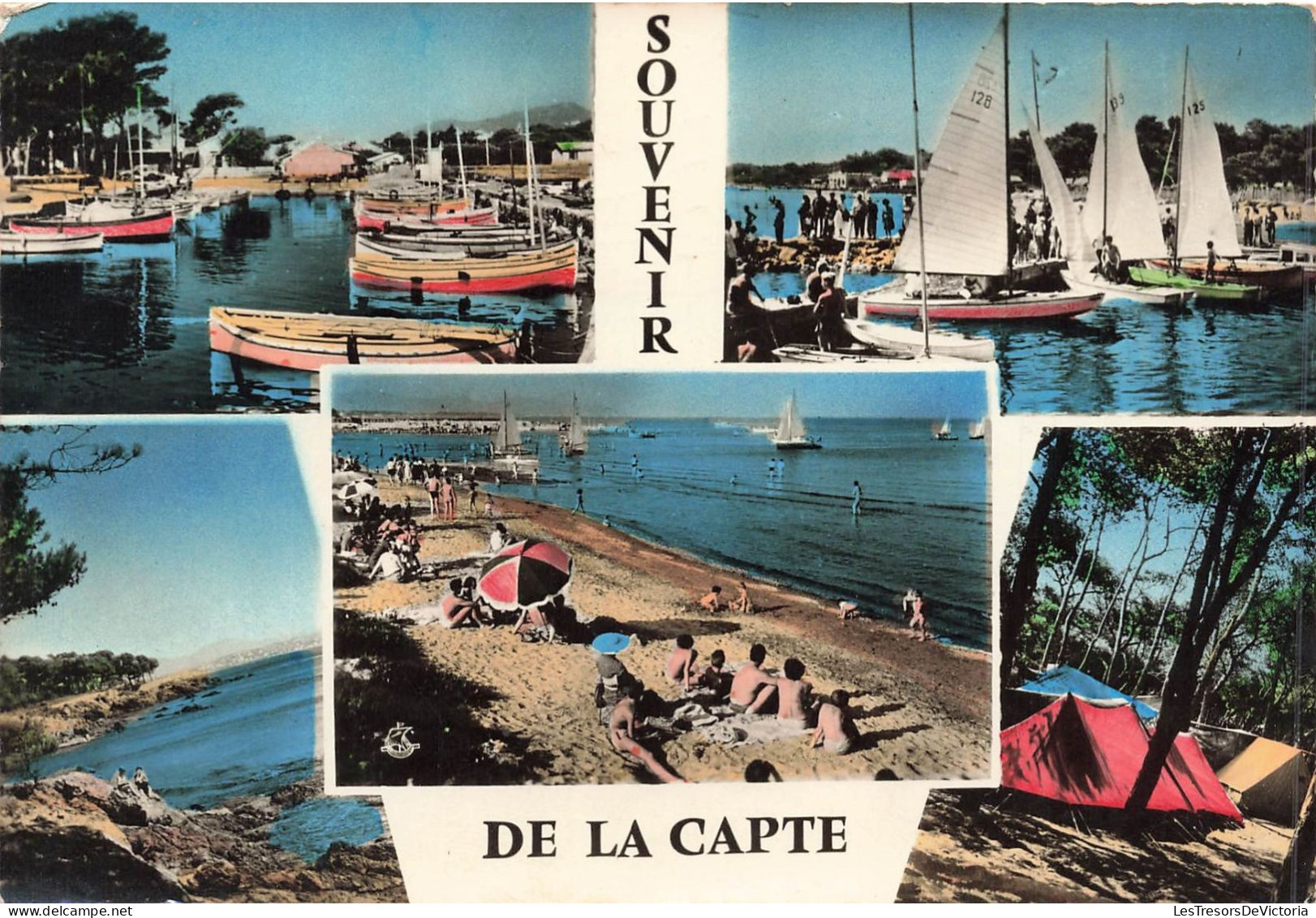 FRANCE - La Côte D'Azur - La Capte (Var) - Le Port - Les Régates - Un Coin De La Côte - La Plage- Carte Postale Ancienne - Hyeres