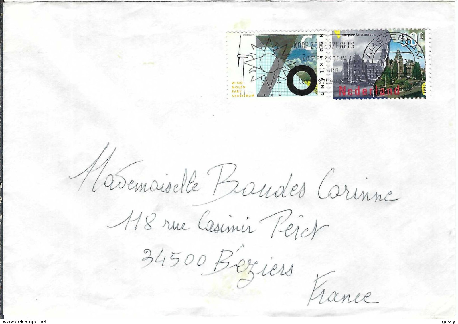 PAY BAS 1986: LSC De Amsterdam Pour Béziers (France) - Lettres & Documents