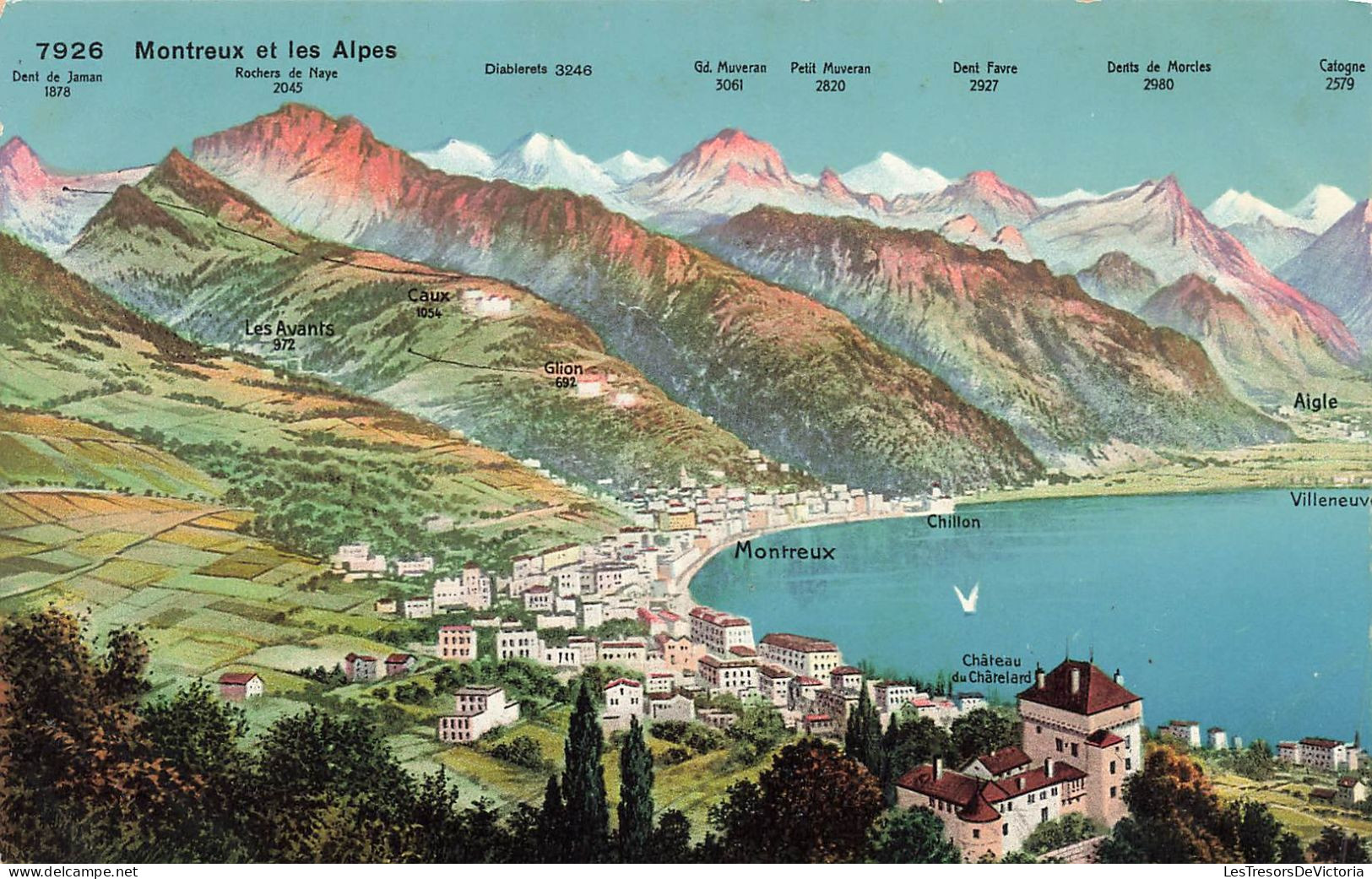 SUISSE - Montreux Et Les Alpes - Différents Entres Au Alentour De Montreux - La Mer - Maisons - Carte Postale Ancienne - Montreux