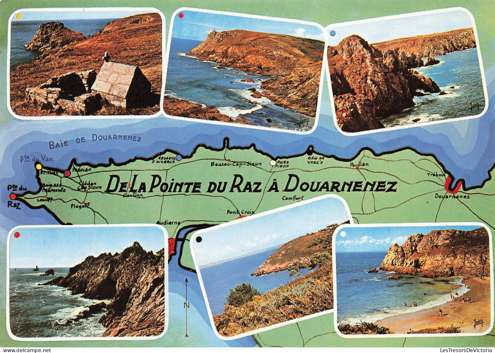 CARTES GÉOGRAPHIQUES - De La Pointe Du Raz à Douarnenez - La Baie De Douarnenez - Côtes Et Plages - Carte Postale - Cartes Géographiques