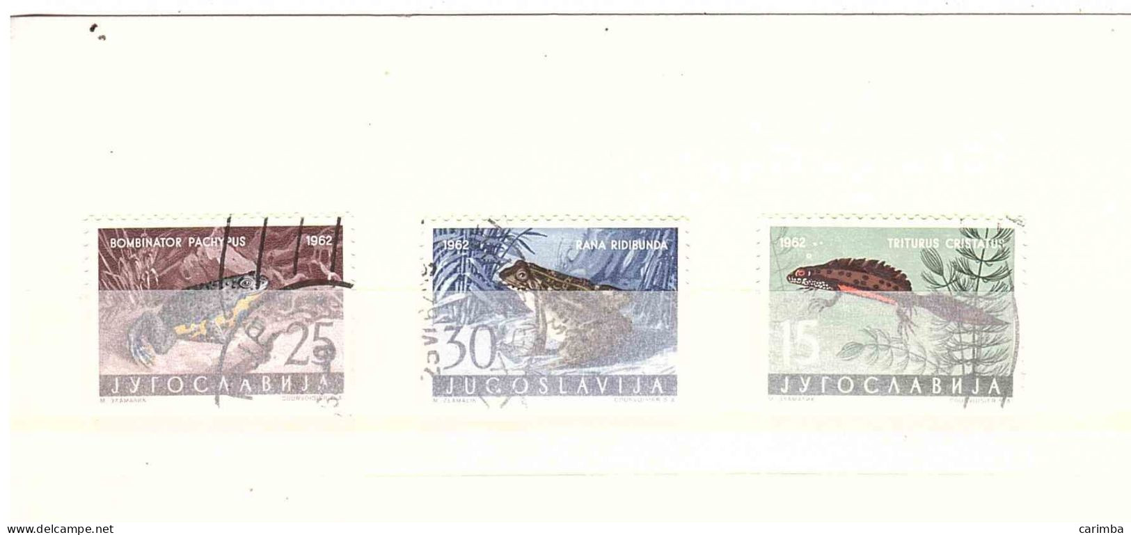 JUGOSLAVIA 1962 RETTILI ANFIBI - Used Stamps