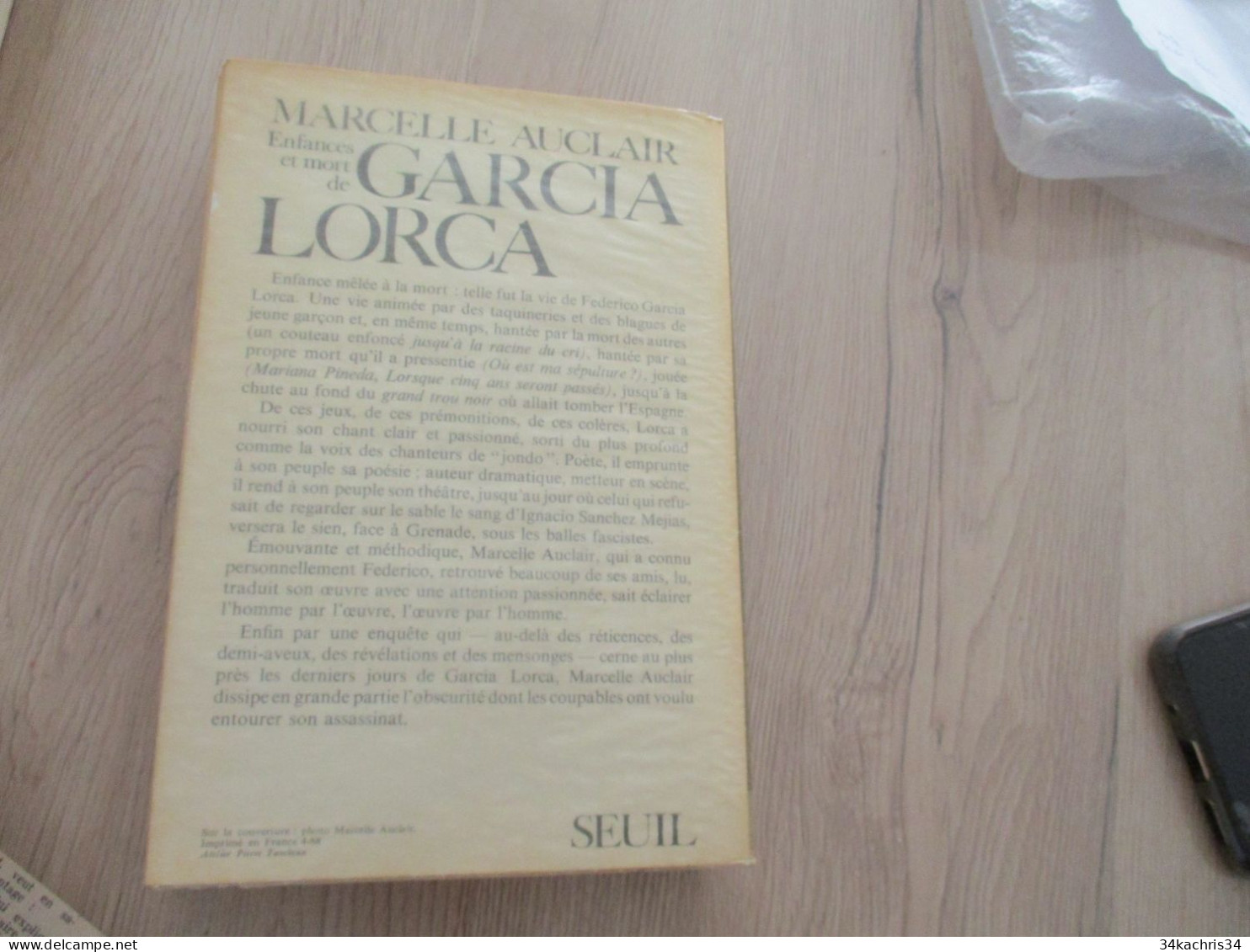 Envoi De Marcelle Auclair Et Dessin De Jean Picart Le Doux Sur Enfances Et Mort De Garcia Lorca  Seuil 1968 1ère édition - Gesigneerde Boeken