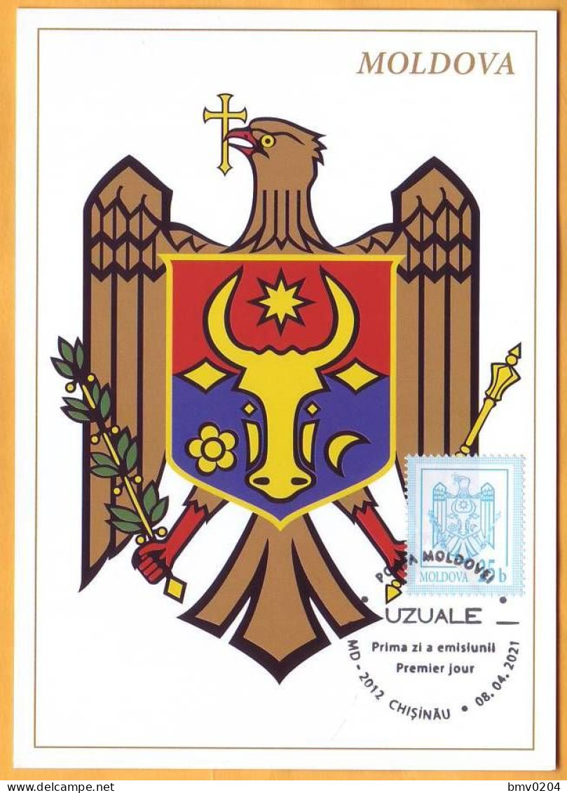 2021 Moldova  3 MAXICARD  Standard Edition. Coat Of Arms  1.75, 1,20, 0,25 Lei - Stamps