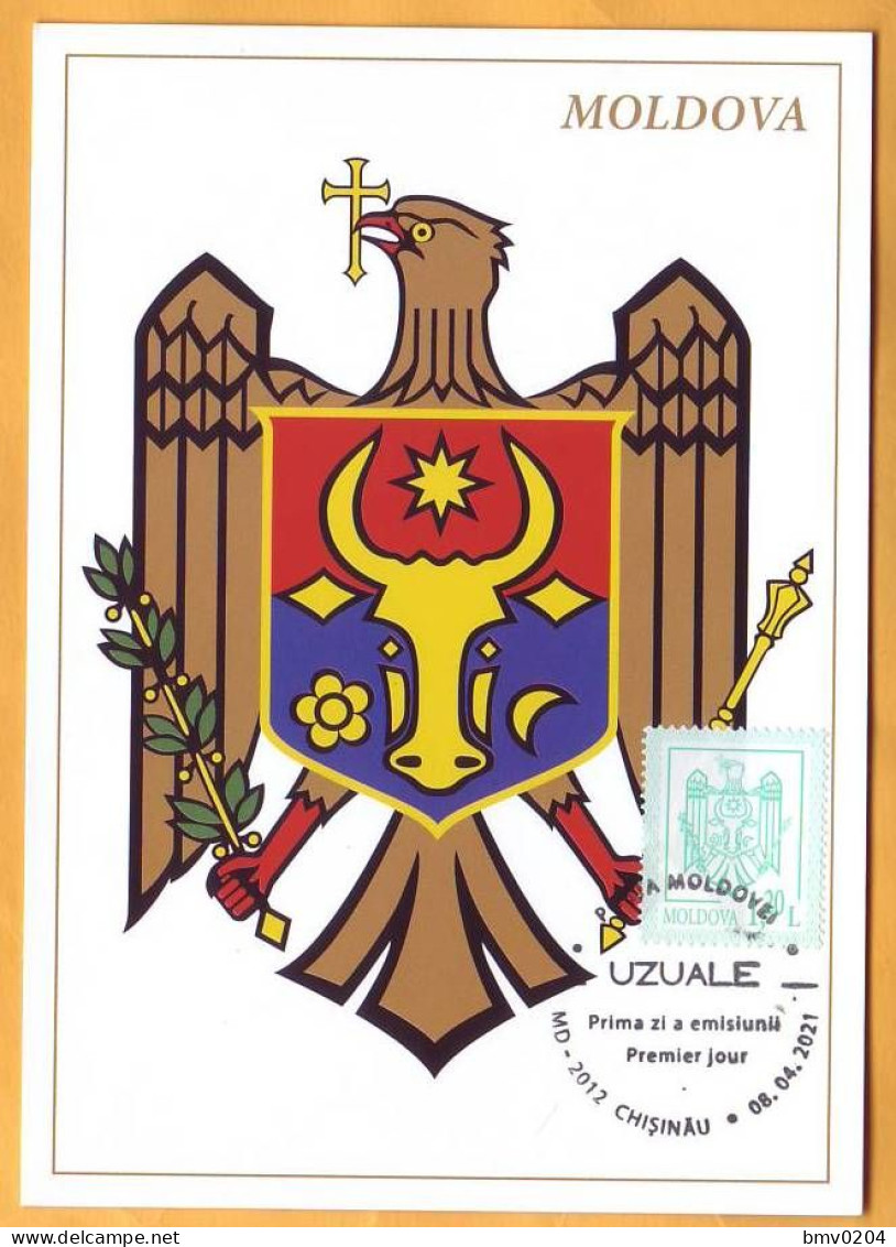 2021 Moldova  3 MAXICARD  Standard Edition. Coat Of Arms  1.75, 1,20, 0,25 Lei - Postzegels