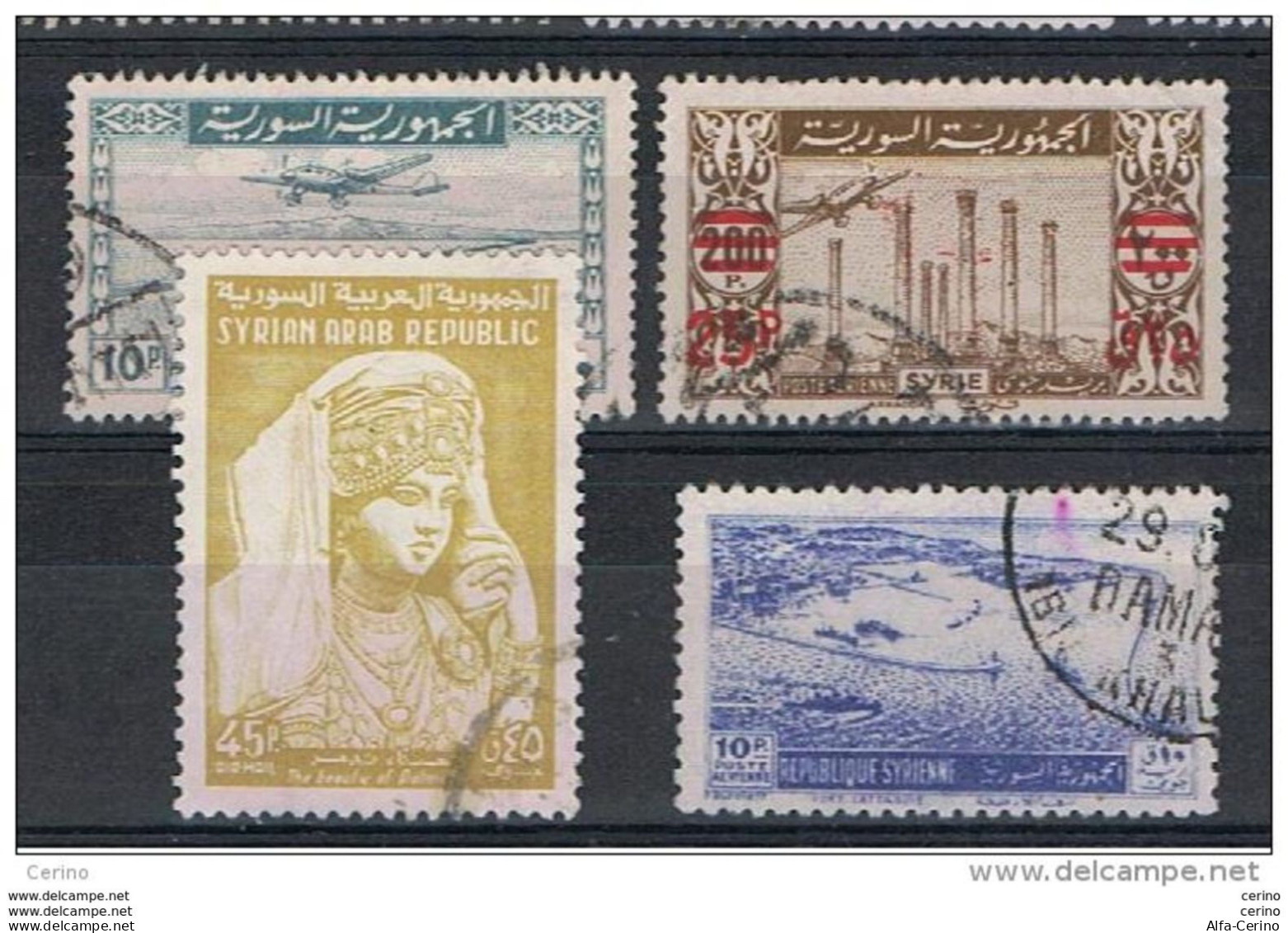 SYRIA:  1946/62  AIR  MAIL  -  LOT  4  USED  STAMPS  -  YV/TELL. 4//183 - Syrie