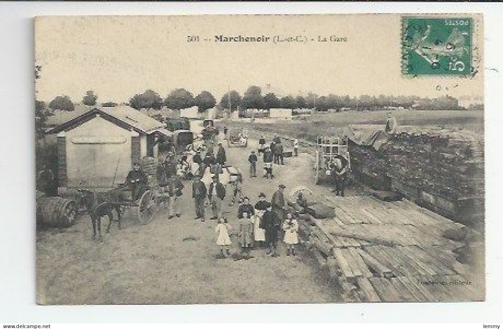 41 - MARCHENOIR  - LA GARE  - BELLE ACTIVITÉ -  CPA 1911 - Marchenoir