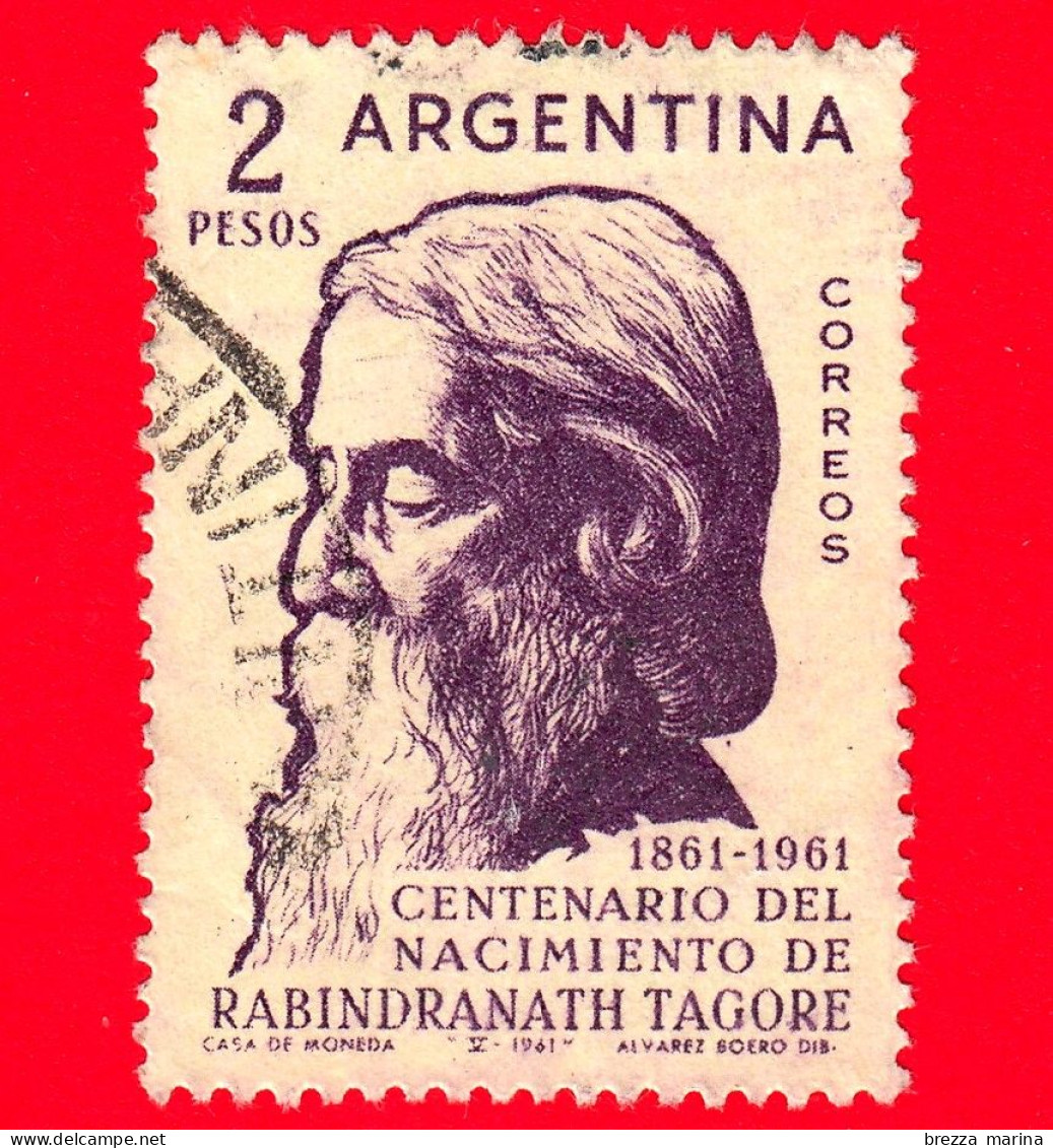 ARGENTINA - Usato - 1961 - 100 Anni Della Nascita Di Rabindranath Tagore (1861-1941) - 2 - Used Stamps