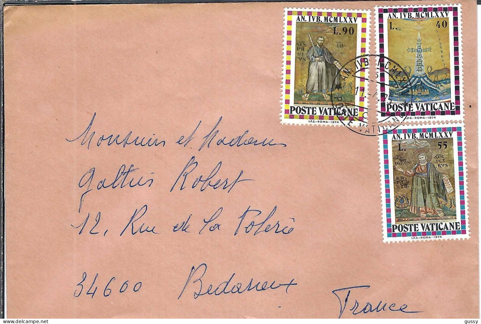 VATICAN 1975: LSC  Pour Bédarieux (France) - Storia Postale