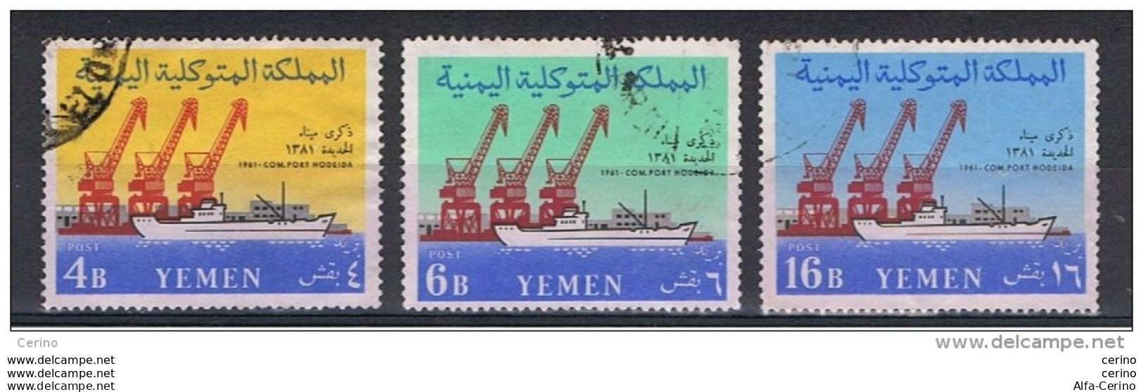 YEMEN:  1961  HODEIDA  -  KOMPLET  SET  3  USED  STAMPS  -  YV/TELL. 96/98 - Yemen