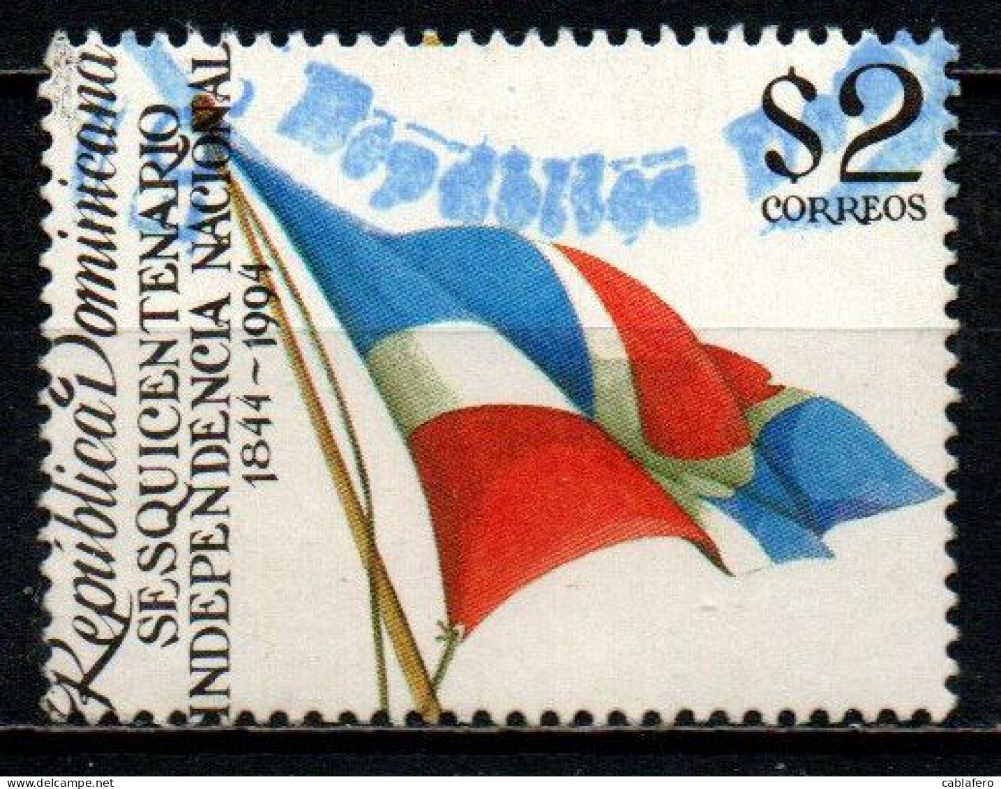 REPUBBLICA DOMENICANA - 1994 - 150° ANNIVERSARIO DELL'INDIPENDENZA - BANDIERA NAZIONALE - USATO - Dominican Republic