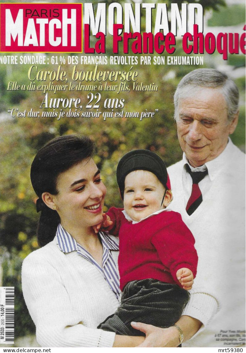 PARIS MATCH N° 2530    20 Novembre 1997.   Yves MONTANT.  Publicité RENAULT KANGOO.   PEUGEOT 106. - 1950 à Nos Jours