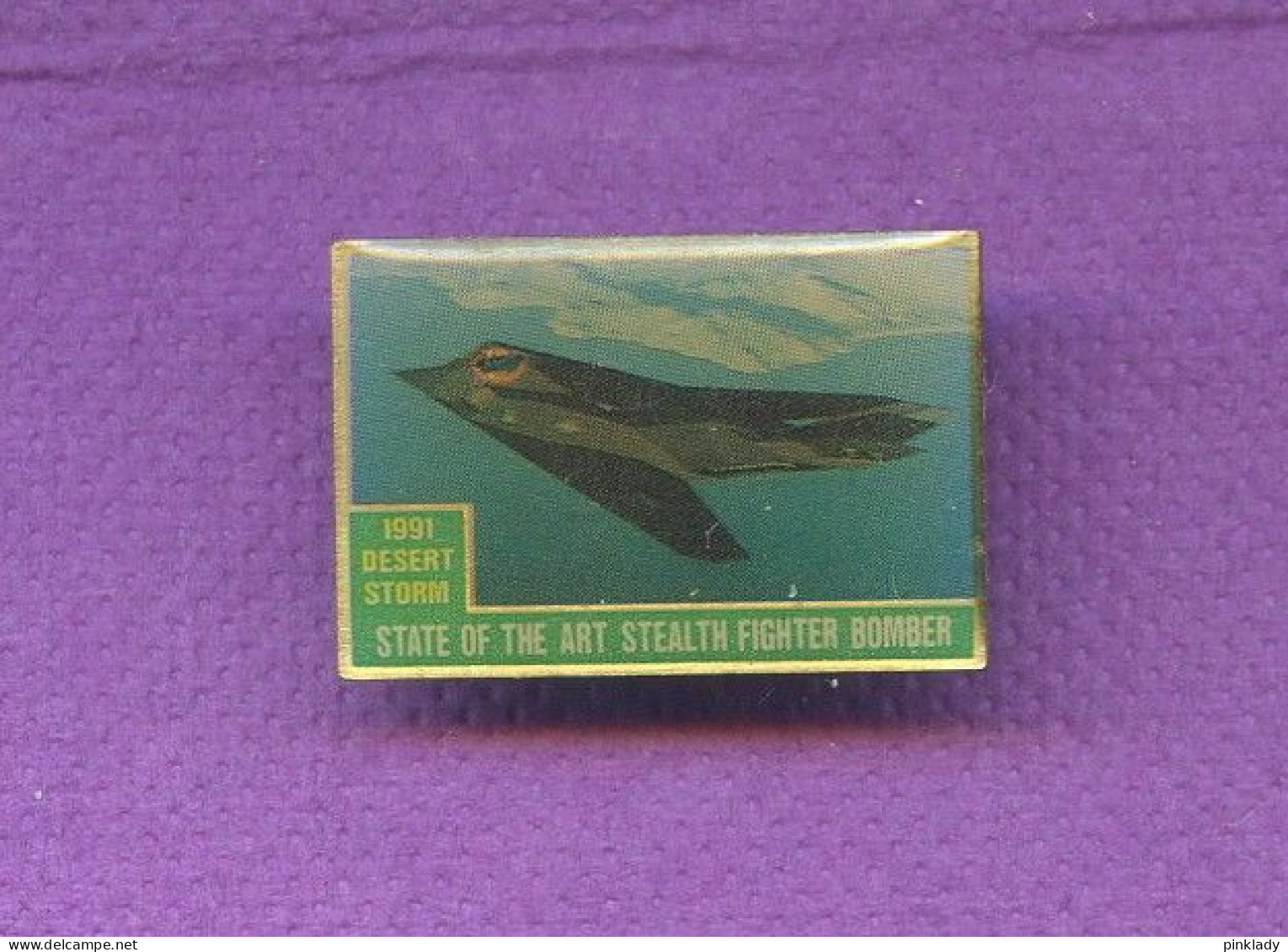 Rare Pins Avion Furtif Militaire Armee Usa Desert Storm 1991 Q140 - Aviones