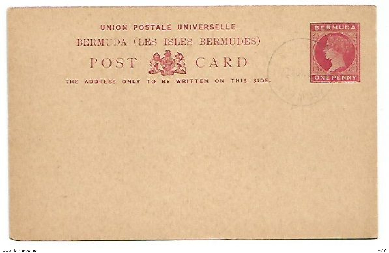 Bermuda Queen Victoria PSC Card P.1 With PMK 23nov1901 - Non Travelled - Bermuda