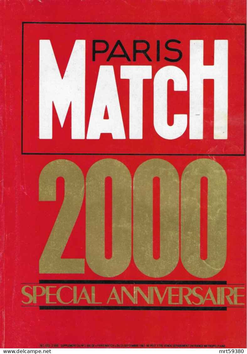 PARIS MATCH N° 2000  25 Septembre 1987   Spécial Anniversaire. - 1950 - Nu