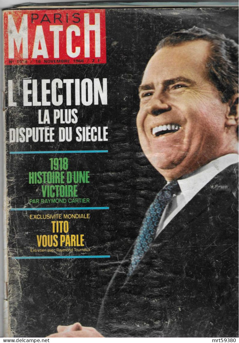 PARIS MATCH N° 1019   16 Novembre 1968.  Election De Richard NIXON. - Desde 1950