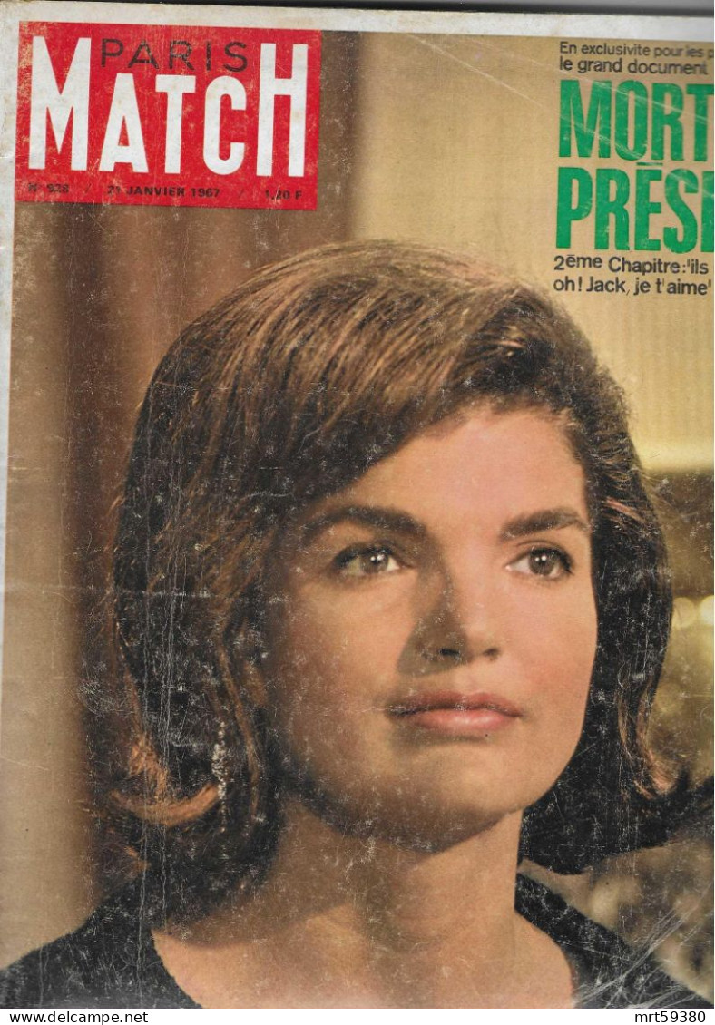 PARIS MATCH N° 928   21 Janvier 1967.  Mort Du Pdt KENNEDY. Mariage AZNAVOUR.  ANTOINE Idole.  MENDES FRANCE. - Desde 1950