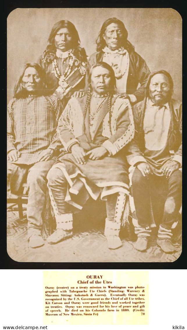 CPSM / CPM 11.1 X 16,1 Etats Unis USA Indien OURAY Chief Of The UTES  (légende En Photo) Old West Collectors Series - Altri & Non Classificati