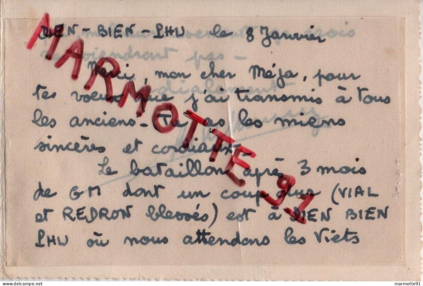 CARTE VOEUX JANVIER 1954 DIEN BIEN PHU !!! UNIQUE !!! ARMEE FRANCAISE INDOCHINE INDOCHINA  CEFEO - French