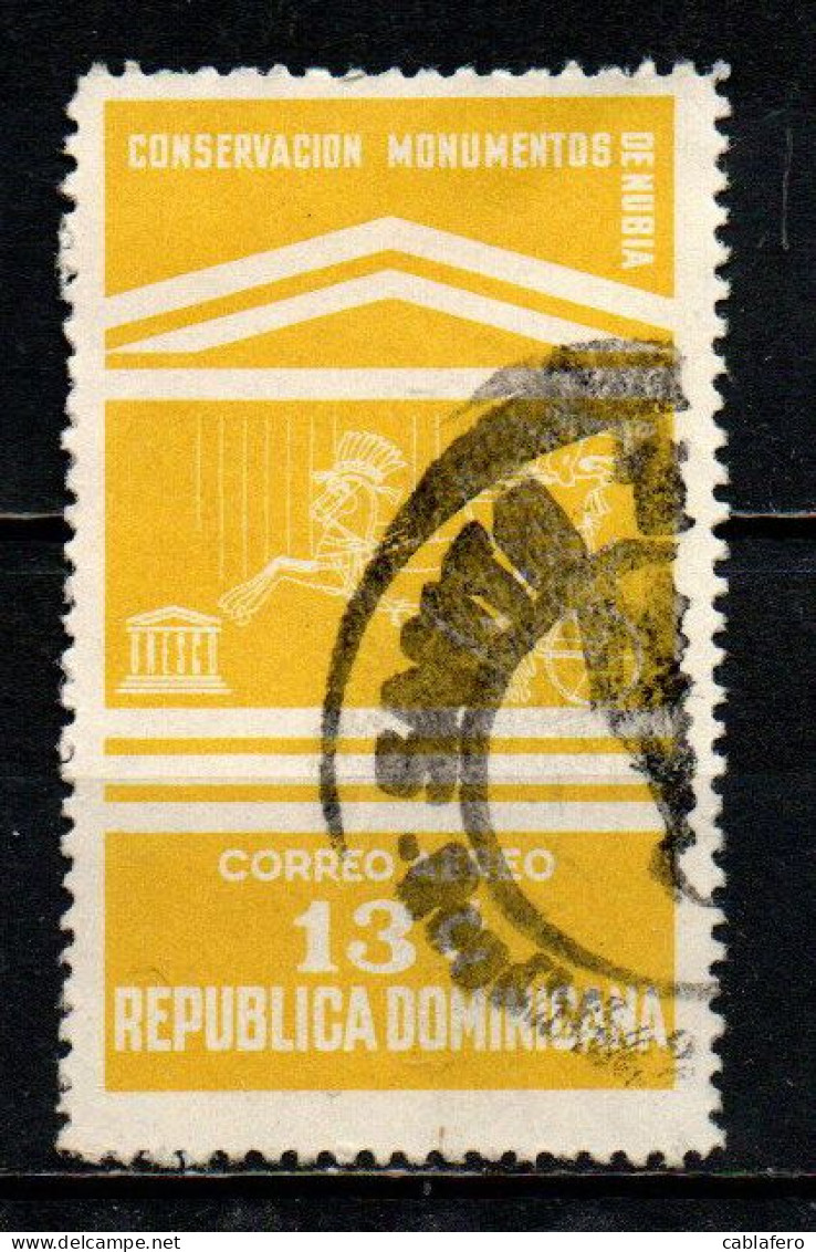 REPUBBLICA DOMENICANA - 1964 - MONUMENTI DI NUBIA - USATO - Dominicaanse Republiek