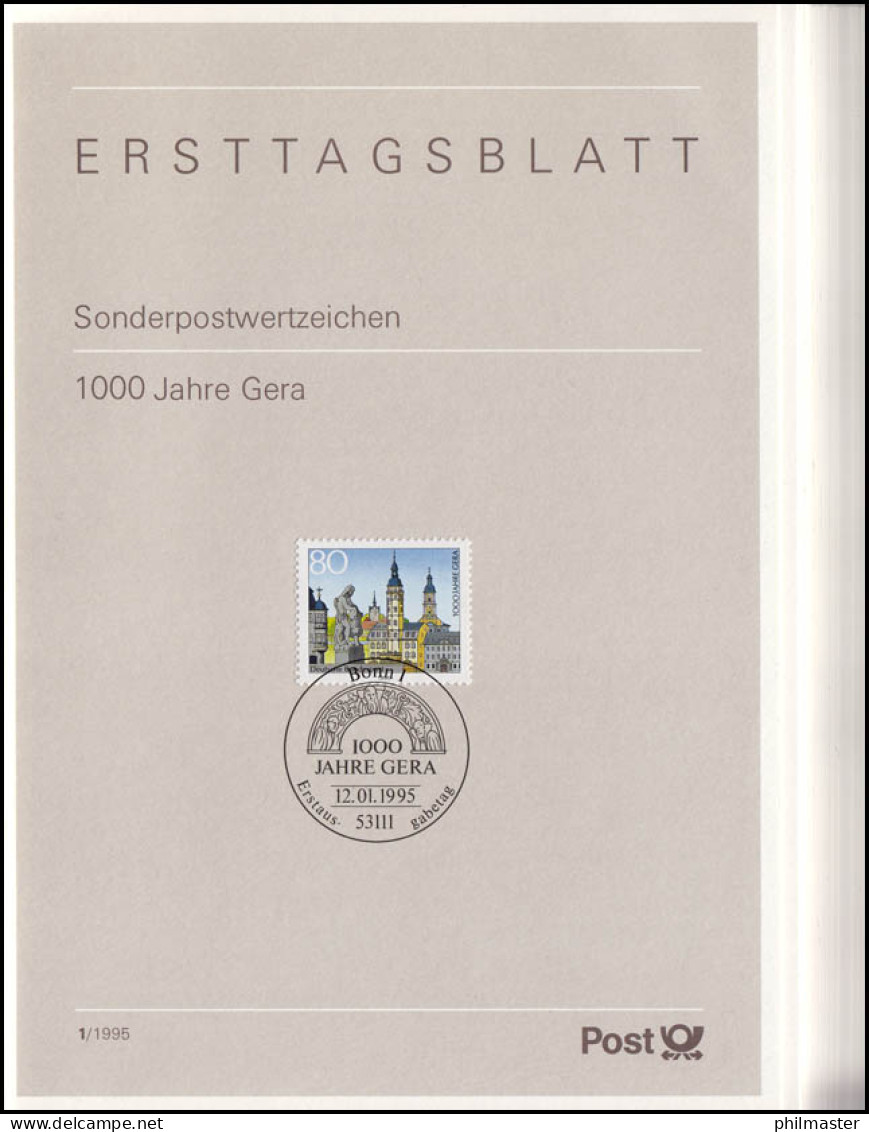 Ersttagsblätter ETB Bund Jahrgang 1995 Nr. 1 - 41 Komplett - Other & Unclassified