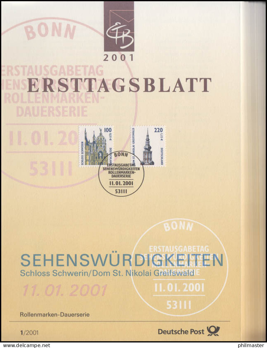 Ersttagsblätter ETB Bund Jahrgang 2001 Nr. 1 - 49 Komplett - Sonstige & Ohne Zuordnung