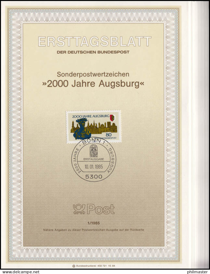 Ersttagsblätter ETB Bund Jahrgang 1985 Nr. 1 - 26 Komplett - Otros & Sin Clasificación