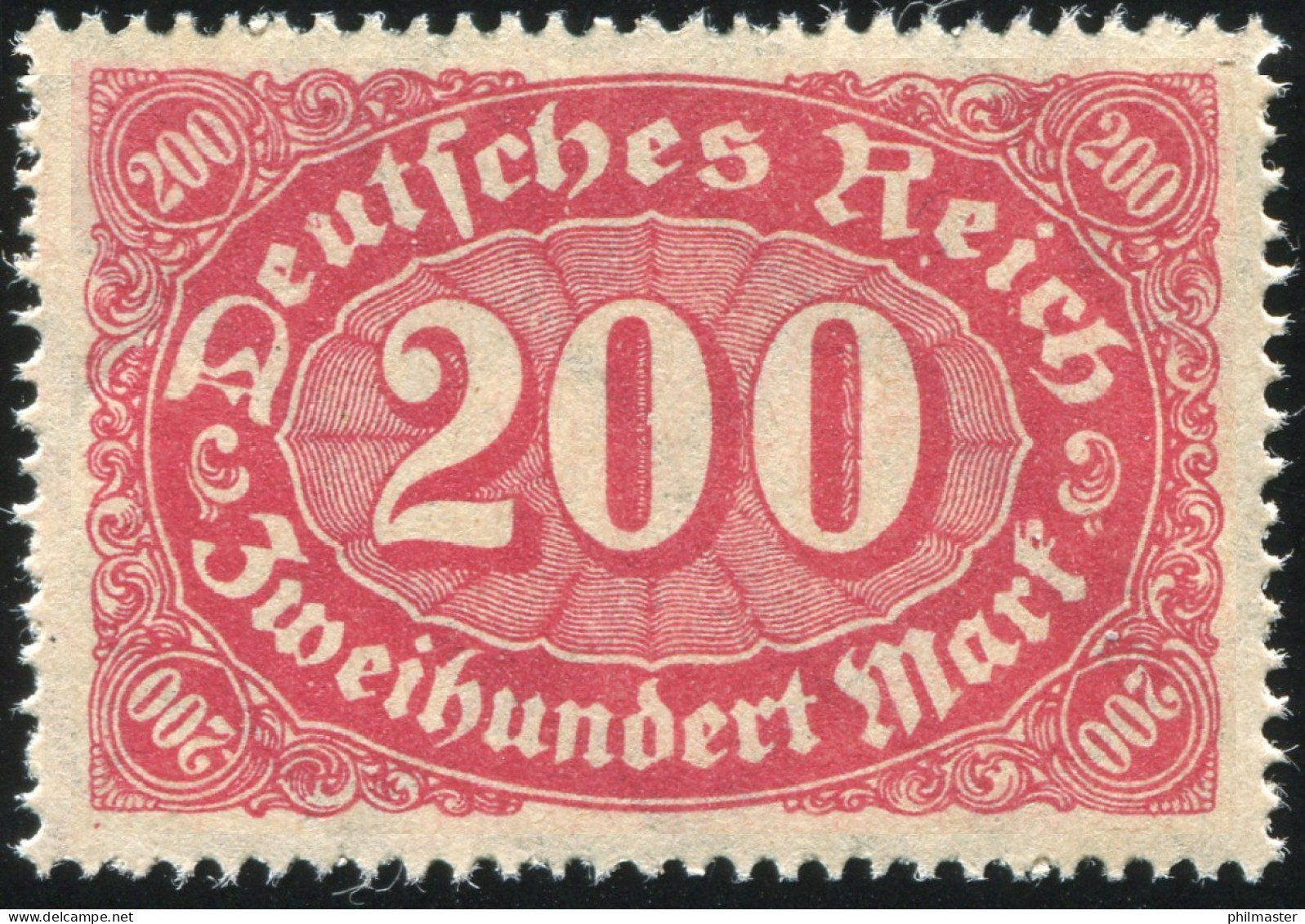 248 200 Mark, Mit PLF Kerbe Rechts Im Innenkreis Der Ersten Null, Feld 35, ** - Errors & Oddities