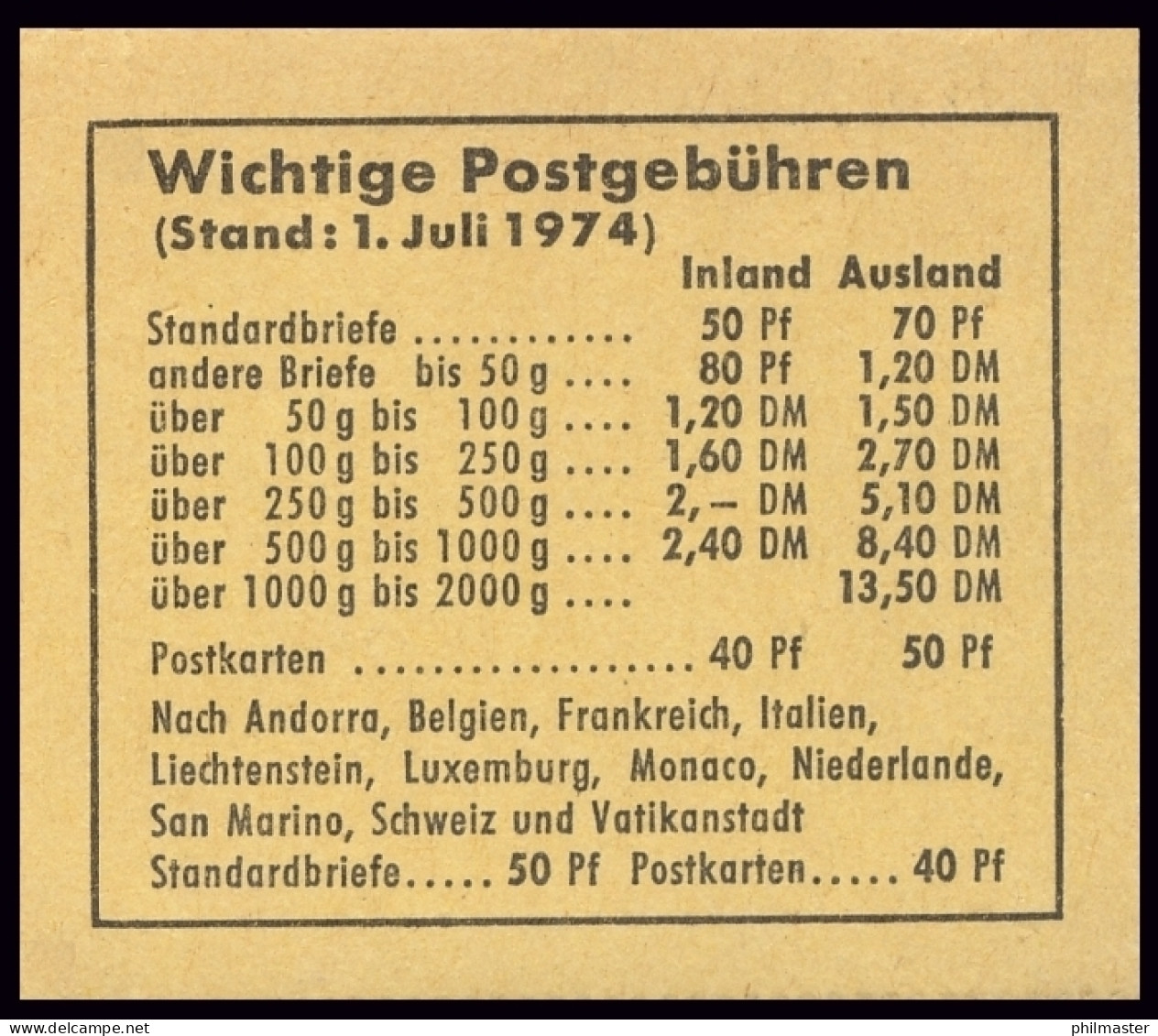 18c MH Unfall 1974, RLV I, Postfrisch - 1951-1970