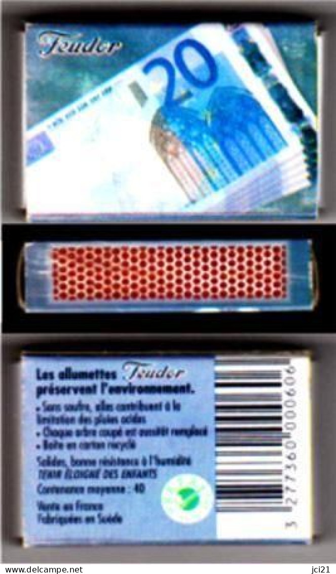 Boite D'allumettes " Feudor " Reproduction D'un Billet De 20 Euros _Di230 - Scatole Di Fiammiferi