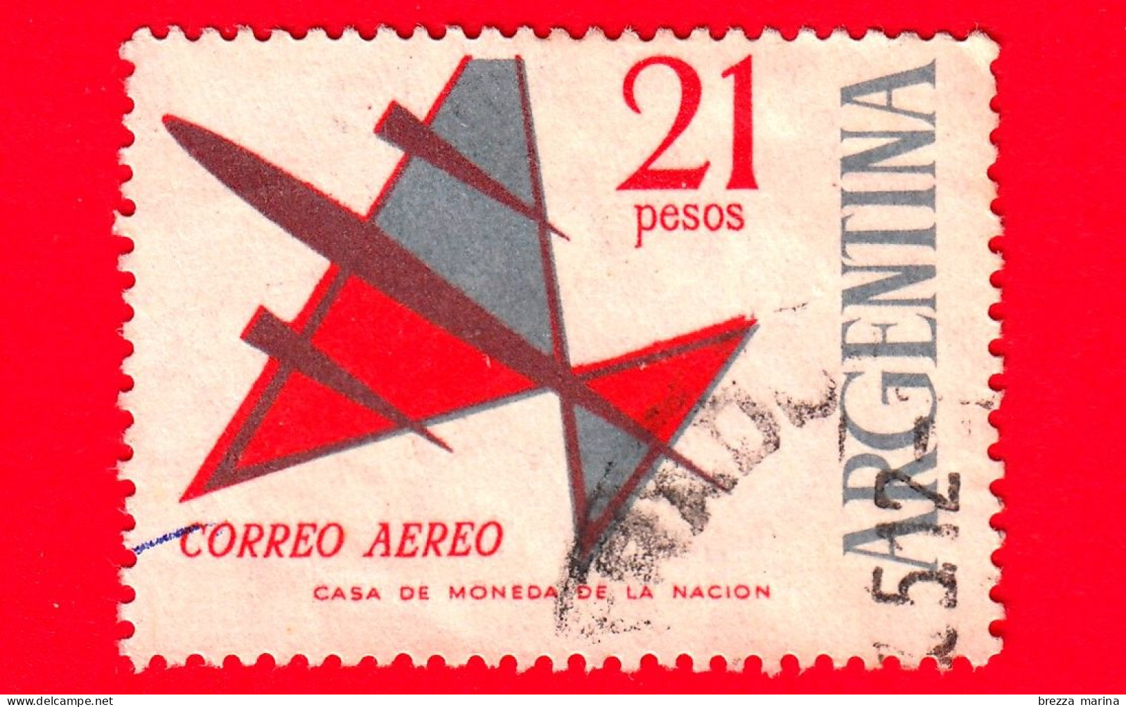 ARGENTINA - Usato - 1963 - Posta Aerea - Aereo Stilizzato - 21 - P. Aerea - Usati