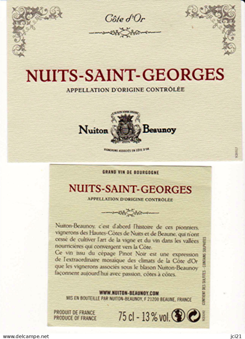 Étiquette Neuve NUITS SAINT GEORGES - NUITON*BEAUNOY (2517)_ev51 - Bourgogne