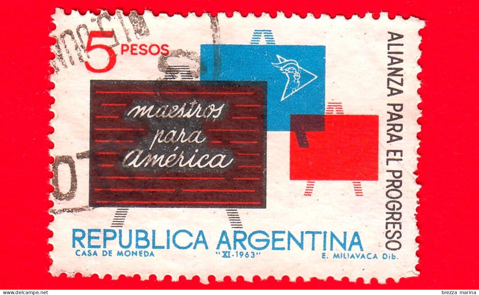 ARGENTINA - Usato - 1963 - Arte - Alleanza Per Il Progresso - 5 - Usati