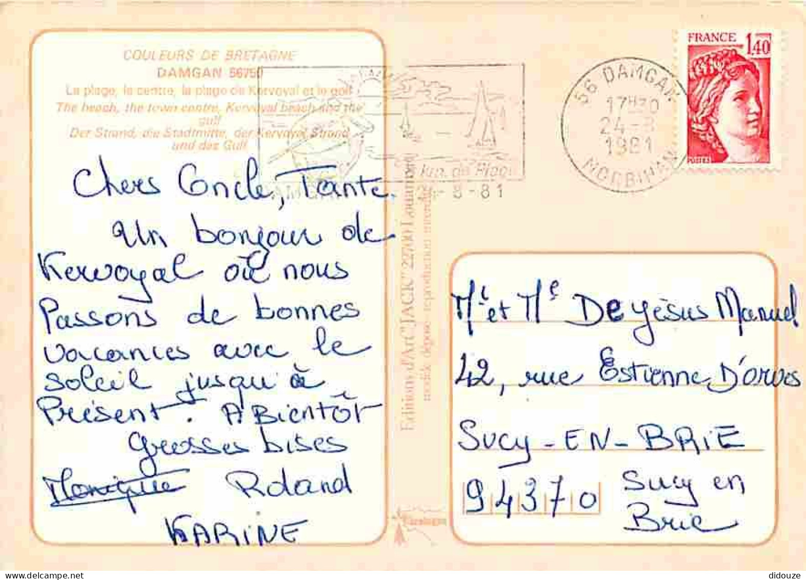 56 - Damgan - Multivues - Flamme Postale - CPM - Voir Scans Recto-Verso - Damgan