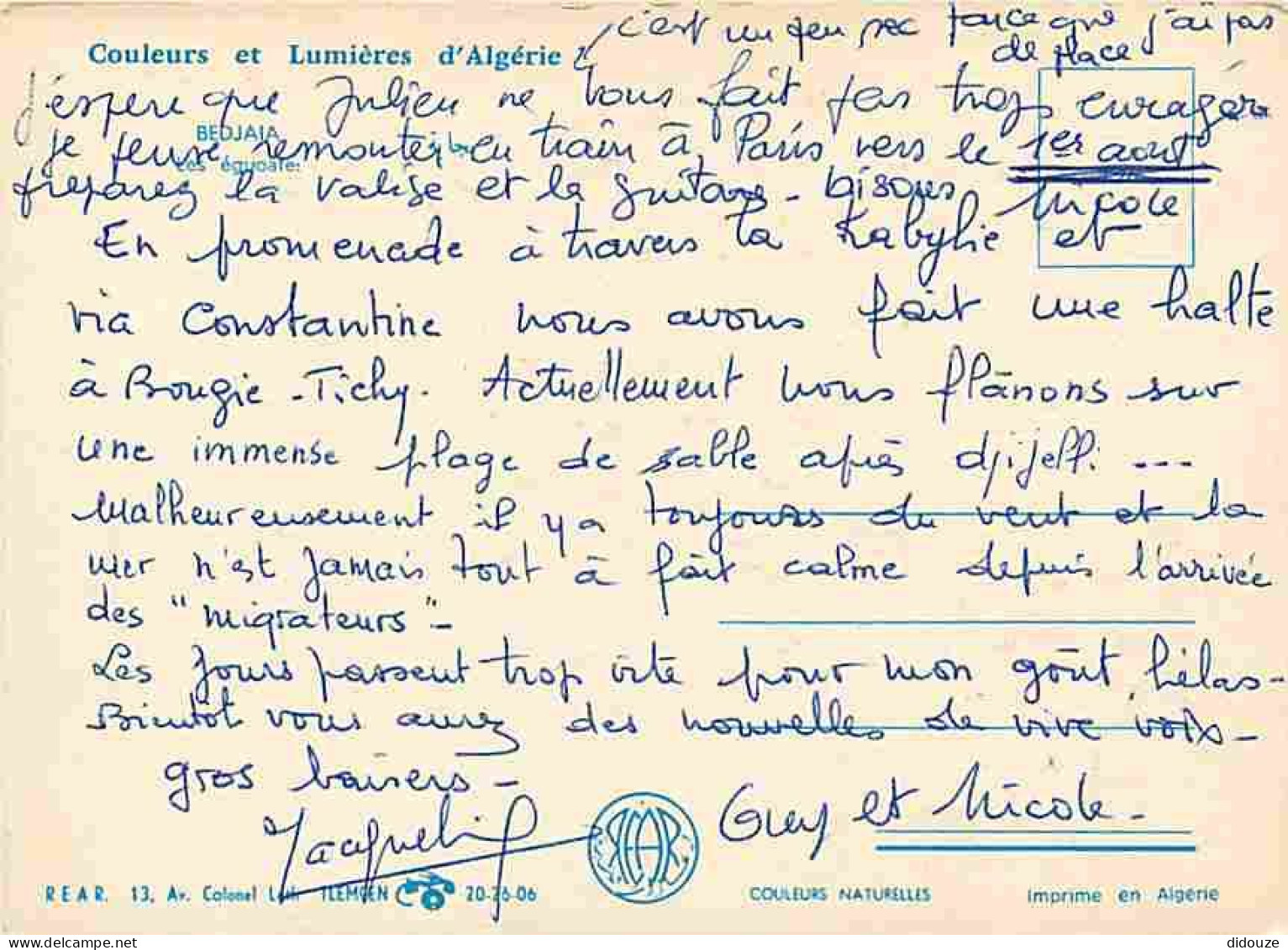 Algérie - Bedjaia - Les Eguoates - CPM - Voir Scans Recto-Verso - Bejaia (Bougie)