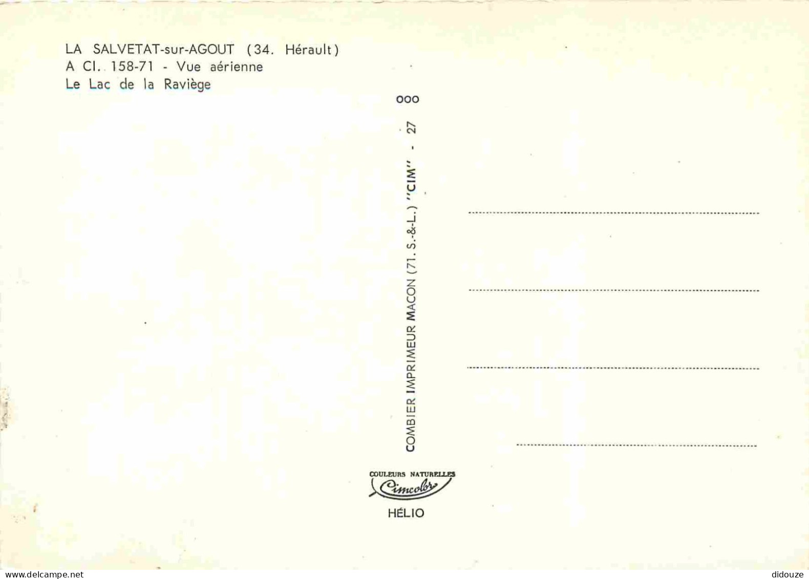 34 - La Salvetat Sur Agout - Le Lac De La Raviège - Vue Aérienne - Carte Dentelée - CPSM Grand Format - Carte Neuve - Vo - La Salvetat