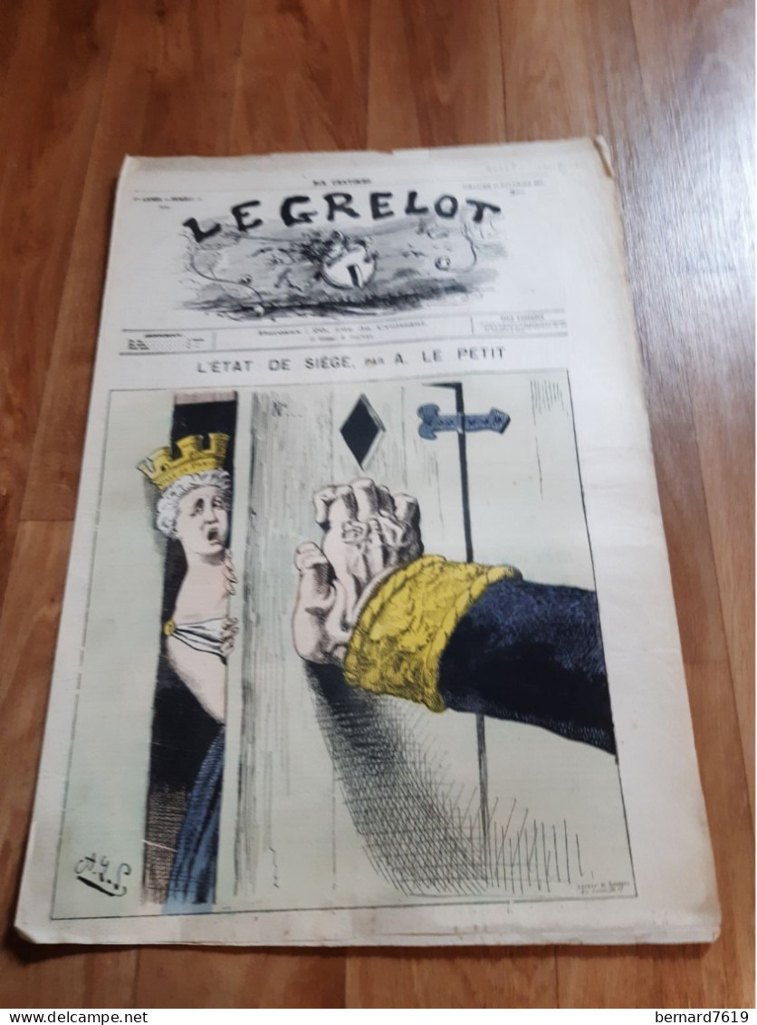 Jounal  Le Grelot - - Par  Alfred Le Petit 76 Aumale -- 1871 - L'etat De Siege - Ville De Paris - 1850 - 1899