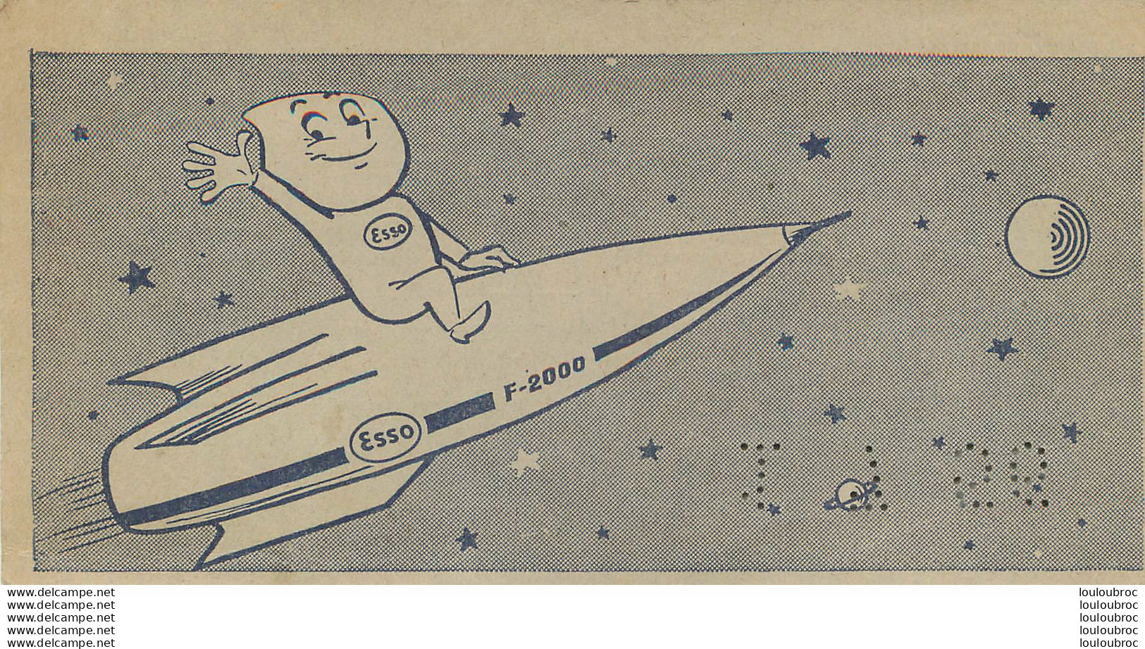 ESSO BILLET DE PASSAGE 1956 GRANDE KERMESSE VOYAGE INTERPLANETAIRE FORMAT 15X8 CM - Voitures