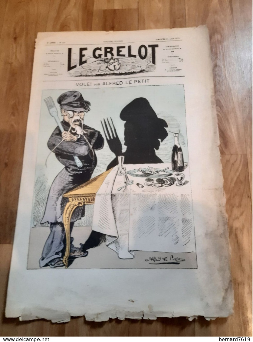 Jounal  Le Grelot - - Par  Alfred Le Petit 76 Aumale -- 1873 - Vole - 1850 - 1899