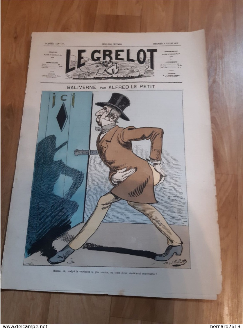 Jounal  Le Grelot - - Par  Alfred Le Petit 76 Aumale -- 1873 - Baliverne - 1850 - 1899