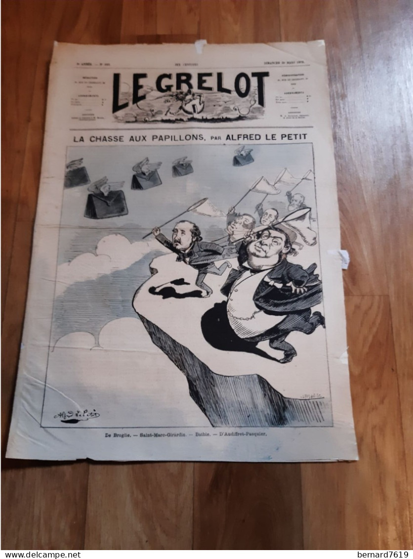 Jounal  Le Grelot - - Par  Alfred Le Petit 76 Aumale -- 1873 - La Chasse Aux Papillons - 1850 - 1899
