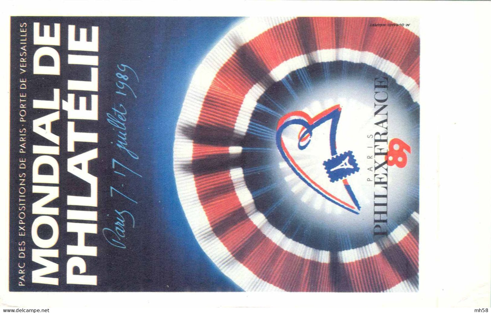 Entier FRANCE - Carte Postale électronique Philexfrance 89 Oblitéré - 2f20 Liberté Gandon Bleu - Official Stationery