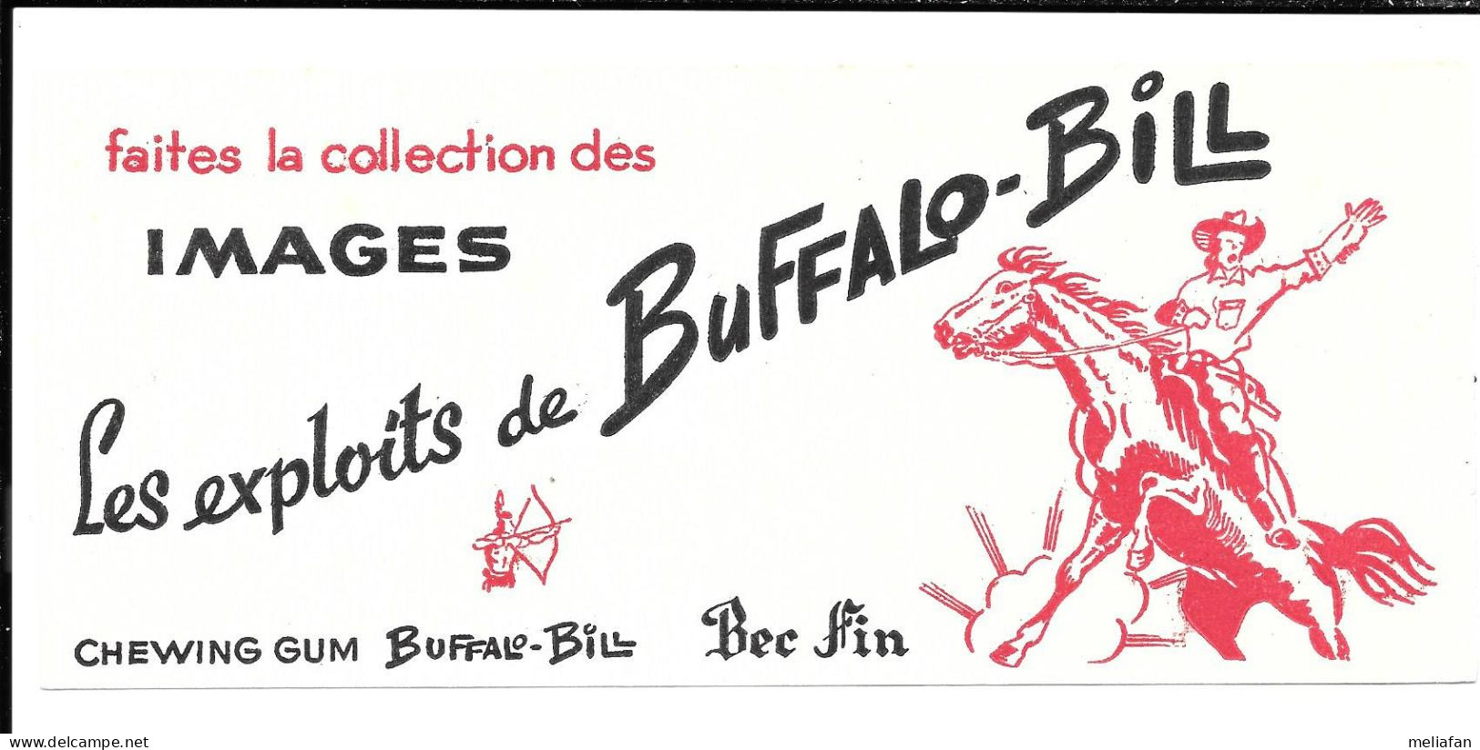 GF519 - BUVARDS BEC FIN CHEWING GUM BUFFALO BILL - LES EXPLOITS DE BUFFALO BILL - Levensmiddelen