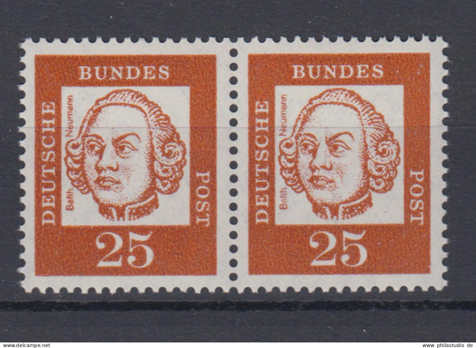 Bund 353y Waagerechtes Paar Bedeutende Deutsche 25 Pf Postfrisch - Autres & Non Classés