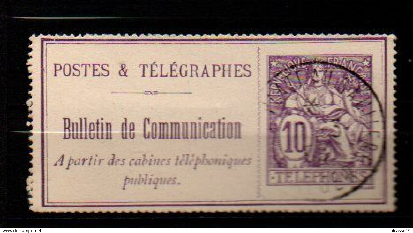 Timbres Téléphone Et Télégraphe , N° 22 10c Violet Oblitéré - Telegraaf-en Telefoonzegels