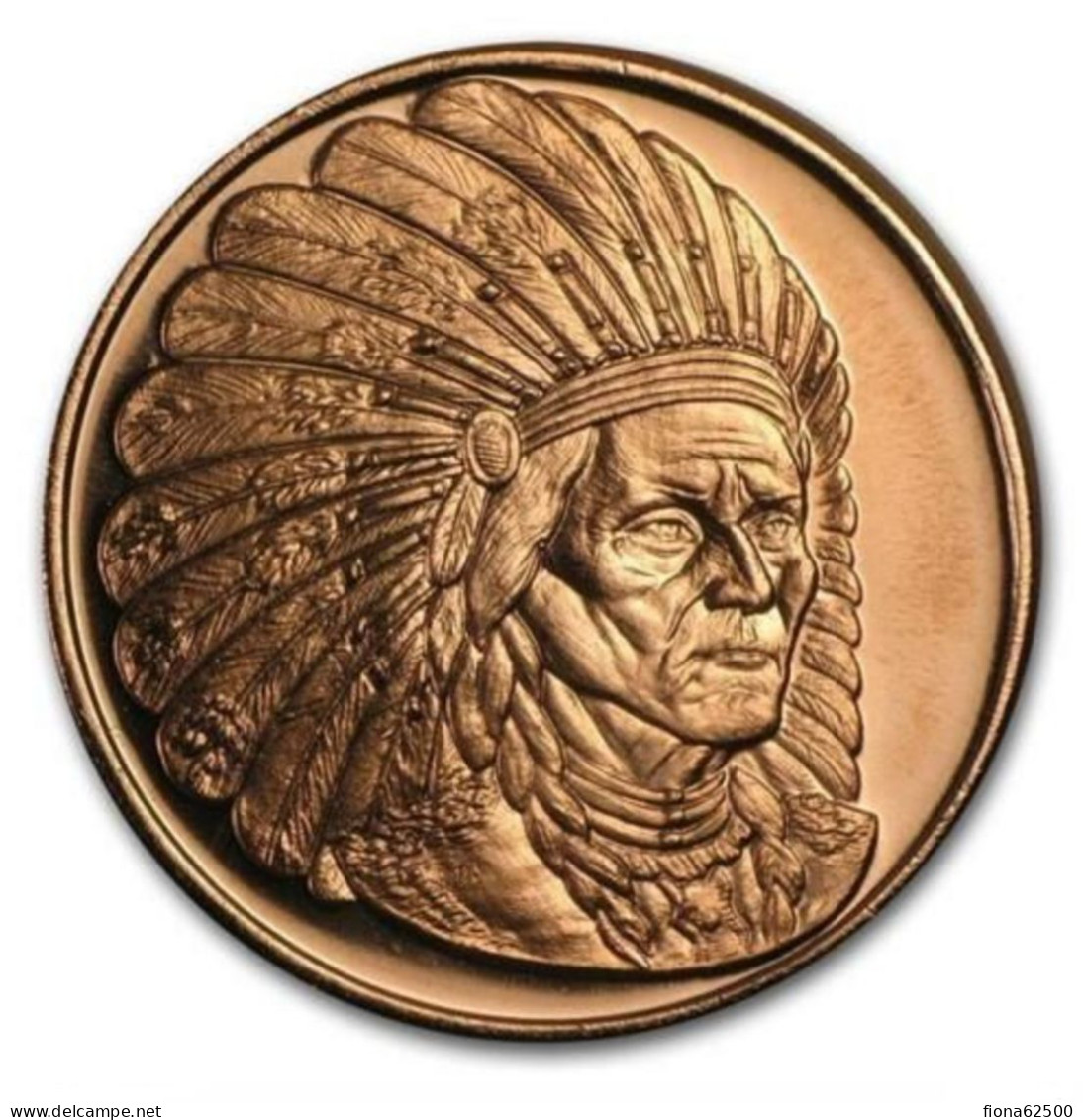 MEDAILLE AMERICAINE EN CUIVRE . SITTING BULL . - Autres & Non Classés