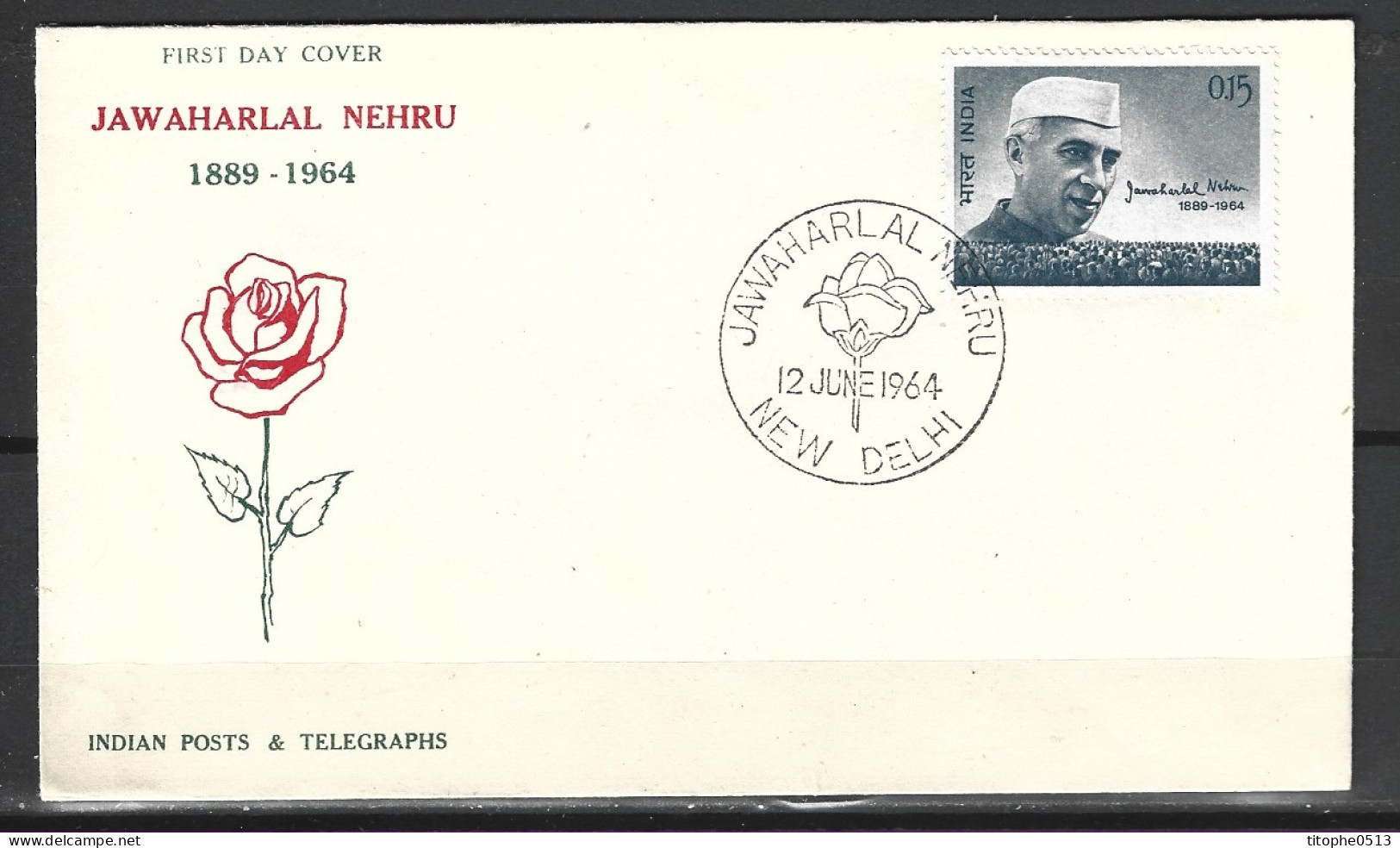 INDE. N°174 Sur Enveloppe 1er Jour (FDC) De 1964. Nehru. - FDC